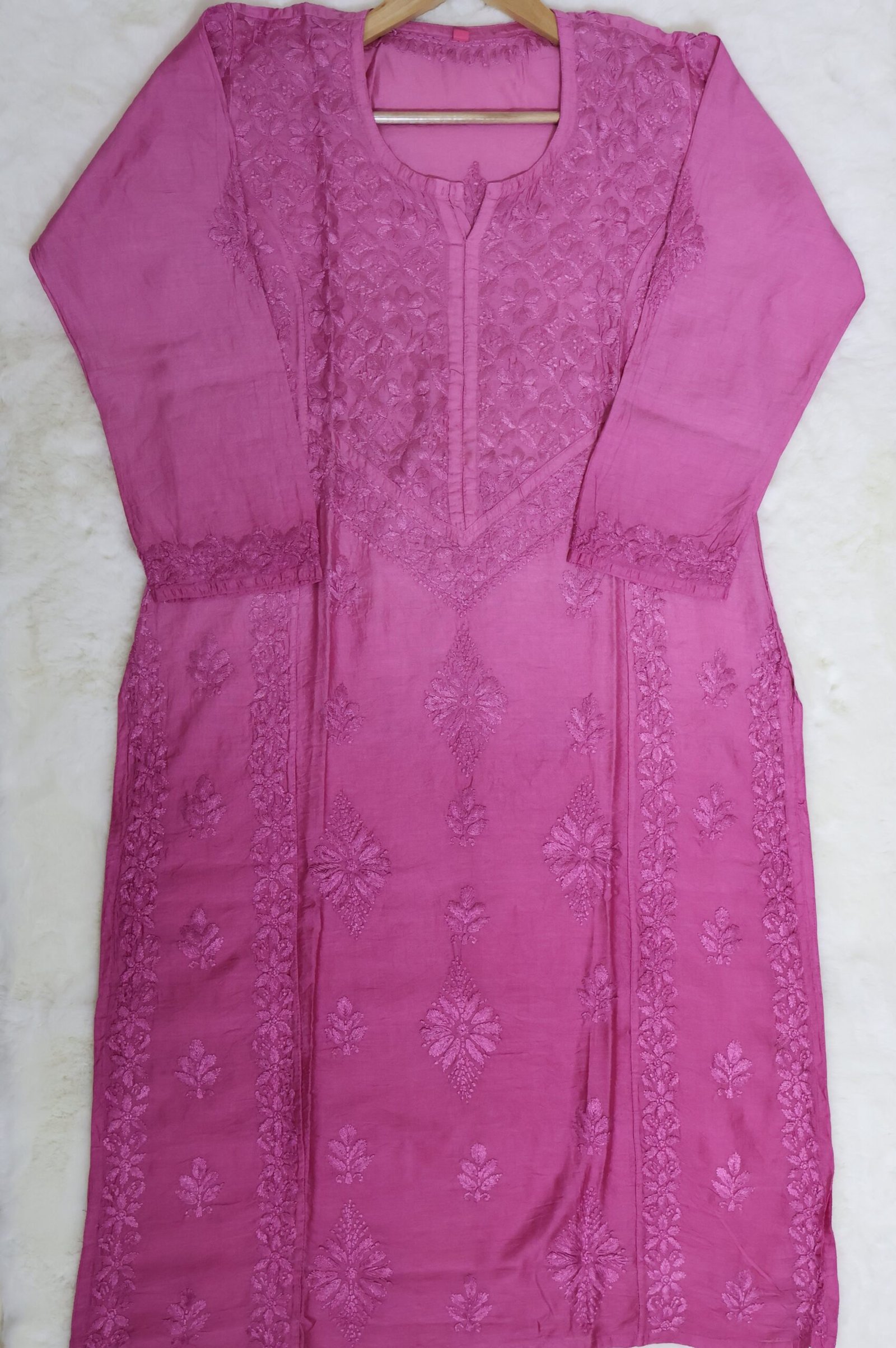 purewear creations pink chikankari kurti – embroidered ethnic wear purewear creations pink chikankari kurti – embroidered ethnic wear