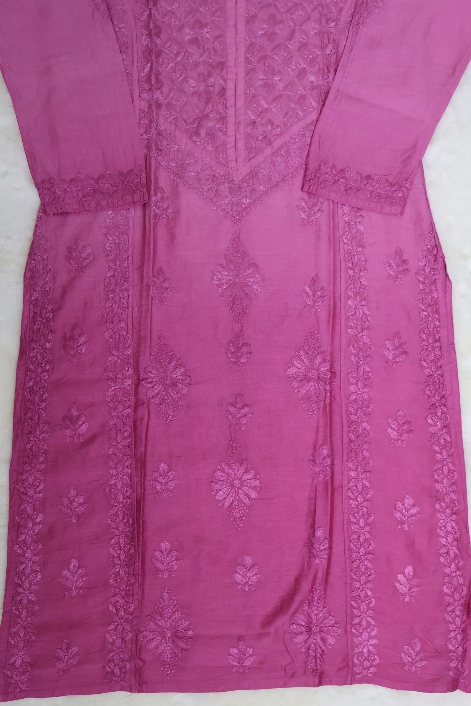 purewear creations pink chikankari kurti – embroidered ethnic wear purewear creations pink chikankari kurti – embroidered ethnic wear