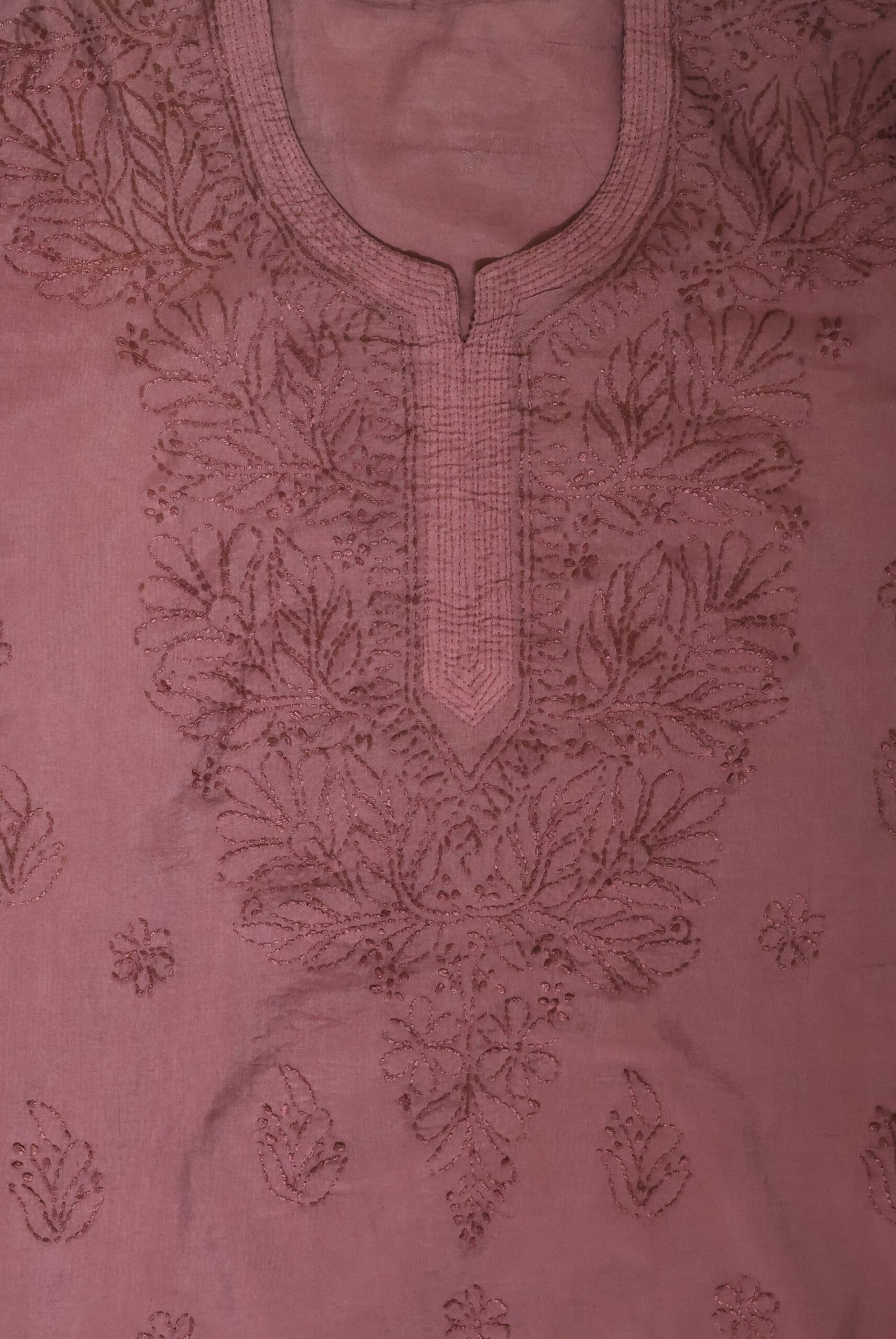 women dusty rose short chikankari embroidered straight kurti women dusty rose short chikankari embroidered straight kurti