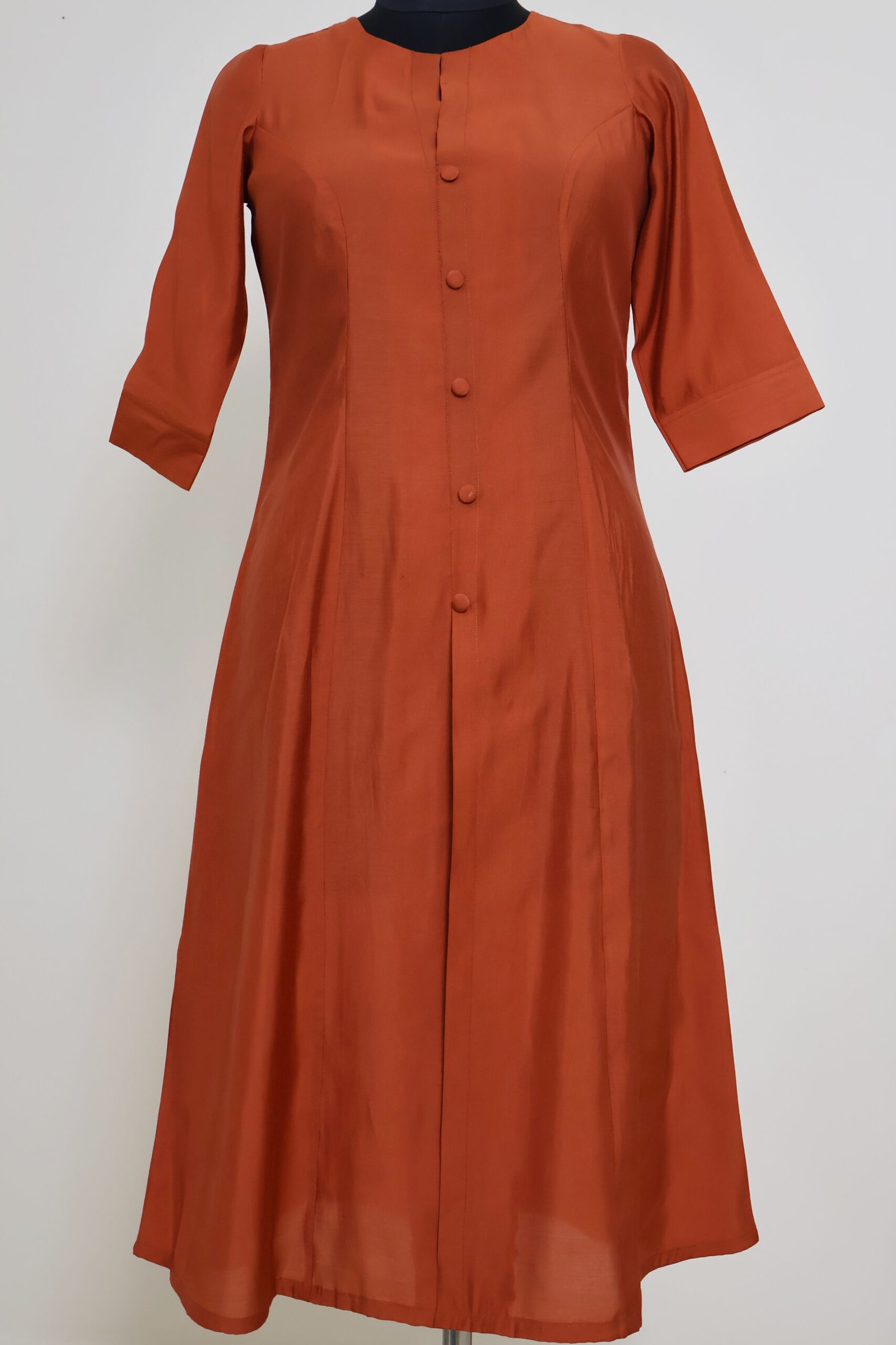 rust orange silk kurti for women – elegant ethnic casual wear kurti | purewear creations rust orange silk kurti for women – elegant ethnic casual wear kurti | purewear creations