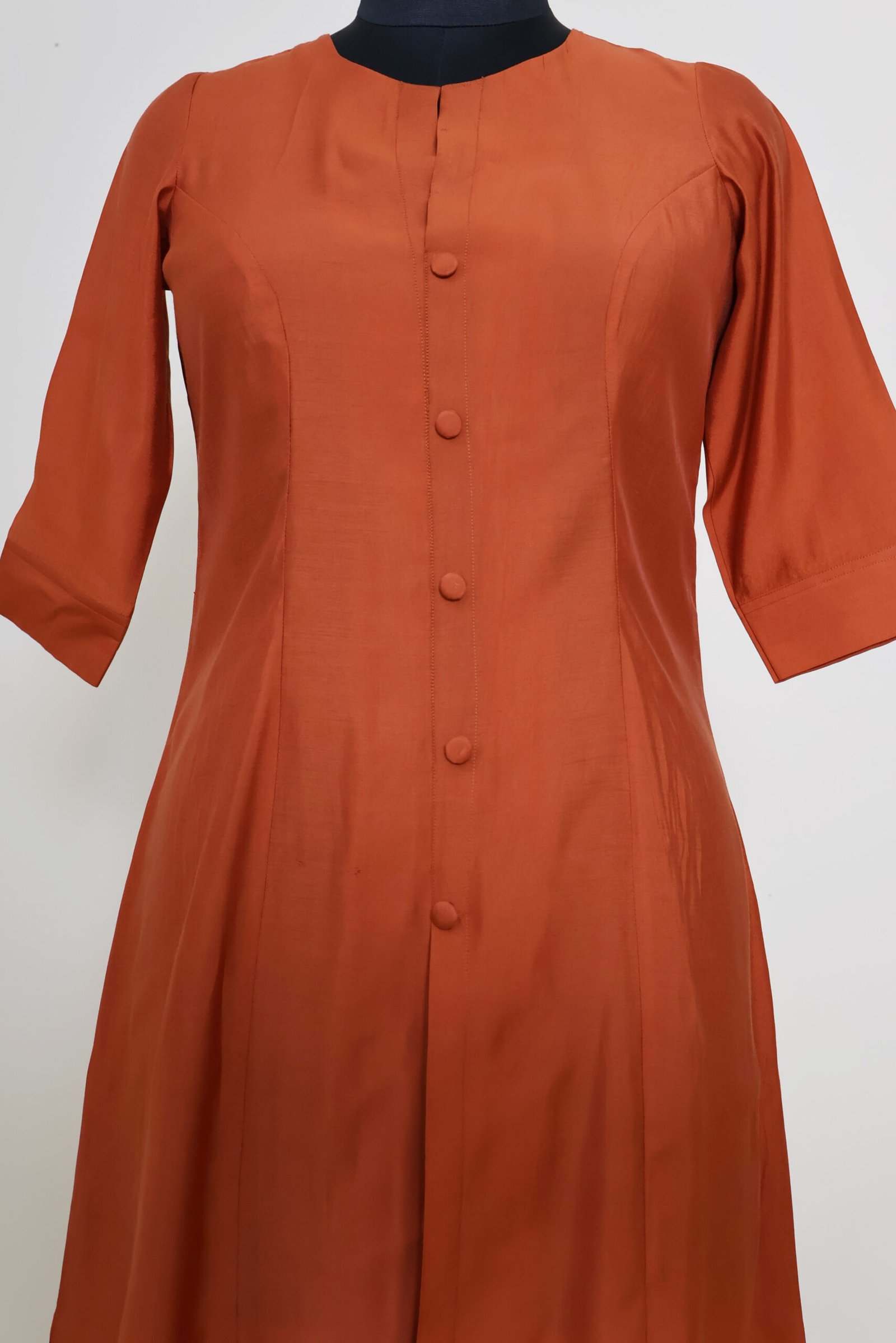 rust orange silk kurti for women – elegant ethnic casual wear kurti | purewear creations rust orange silk kurti for women – elegant ethnic casual wear kurti | purewear creations