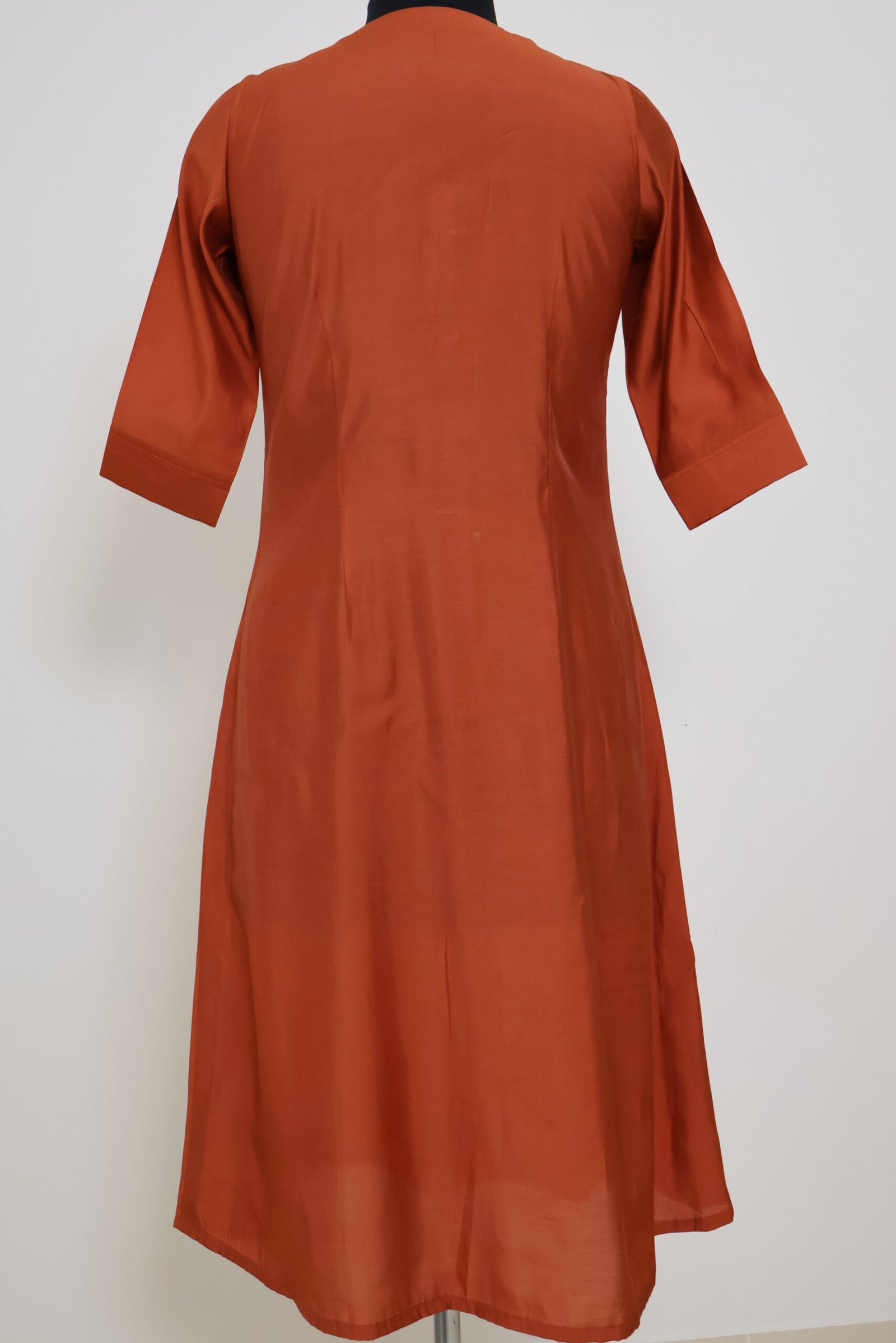 rust orange silk kurti for women – elegant ethnic casual wear kurti | purewear creations rust orange silk kurti for women – elegant ethnic casual wear kurti | purewear creations