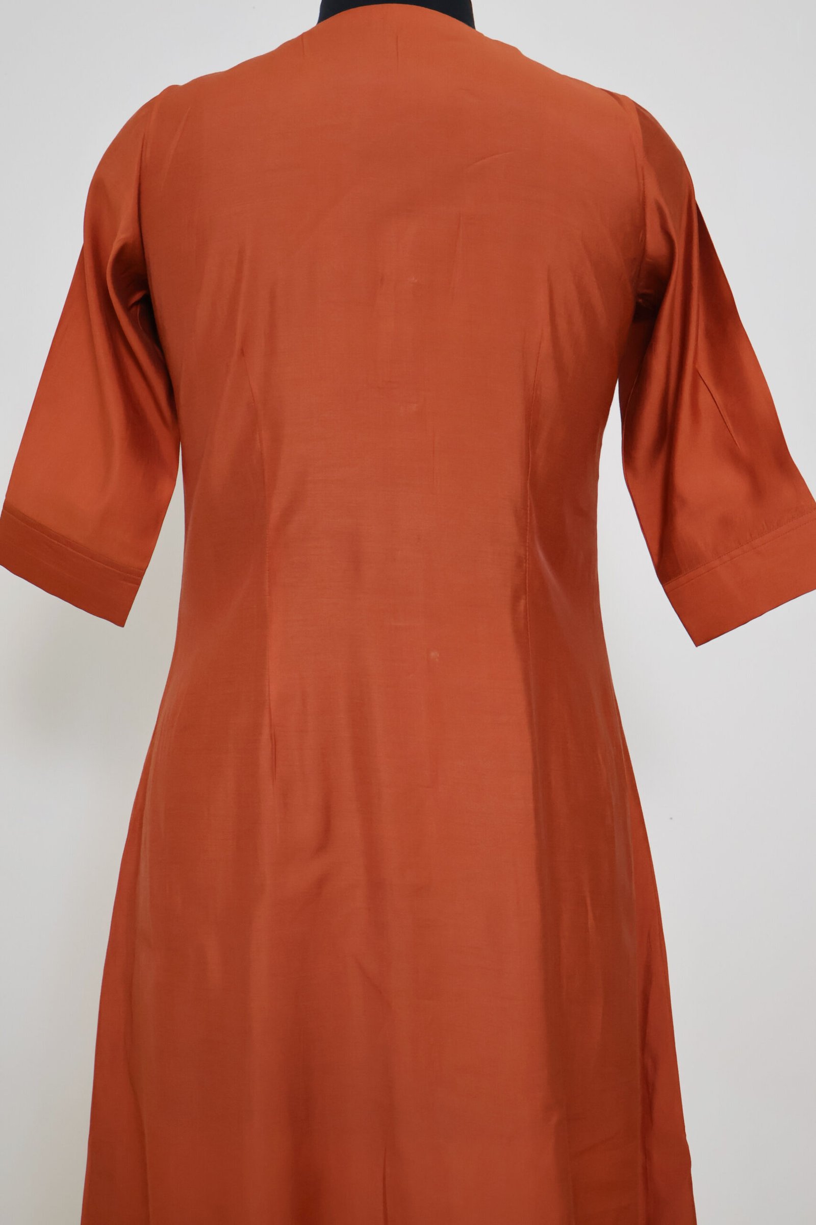 rust orange silk kurti for women – elegant ethnic casual wear kurti | purewear creations rust orange silk kurti for women – elegant ethnic casual wear kurti | purewear creations