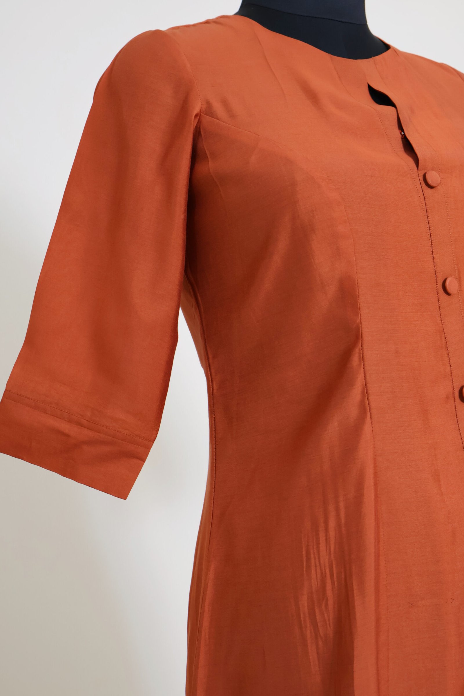 rust orange silk kurti for women – elegant ethnic casual wear kurti | purewear creations rust orange silk kurti for women – elegant ethnic casual wear kurti | purewear creations