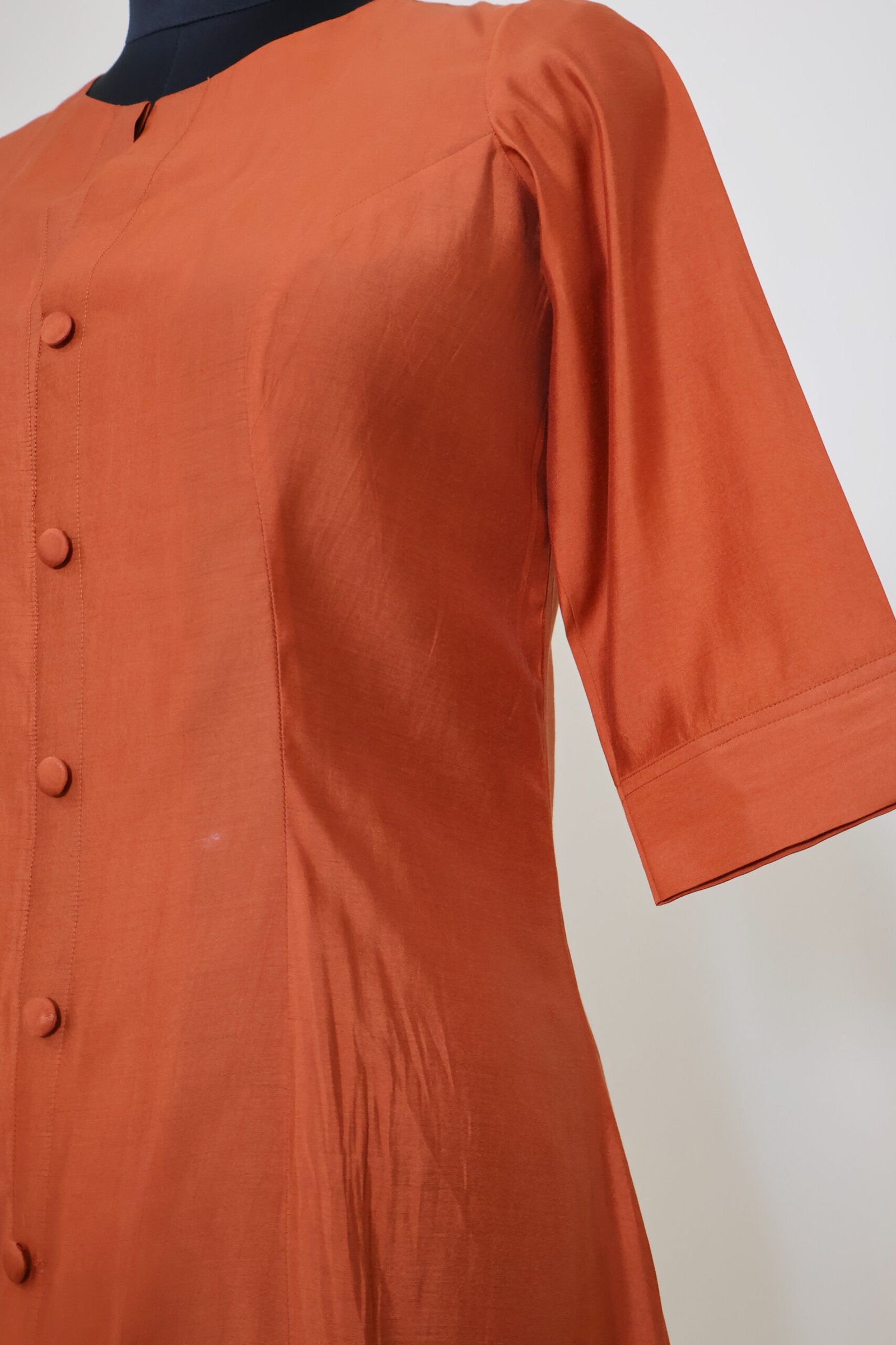 rust orange silk kurti for women – elegant ethnic casual wear kurti | purewear creations rust orange silk kurti for women – elegant ethnic casual wear kurti | purewear creations
