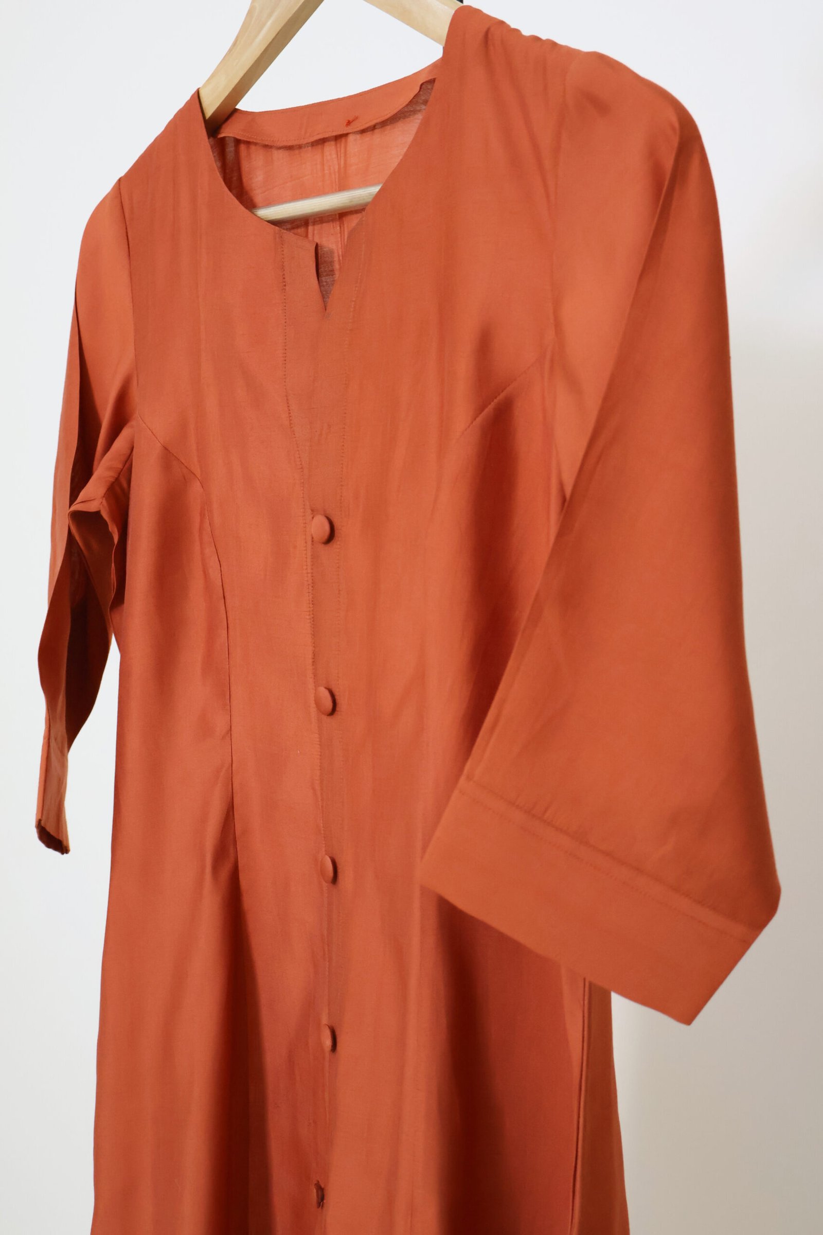 rust orange silk kurti for women – elegant ethnic casual wear kurti | purewear creations rust orange silk kurti for women – elegant ethnic casual wear kurti | purewear creations