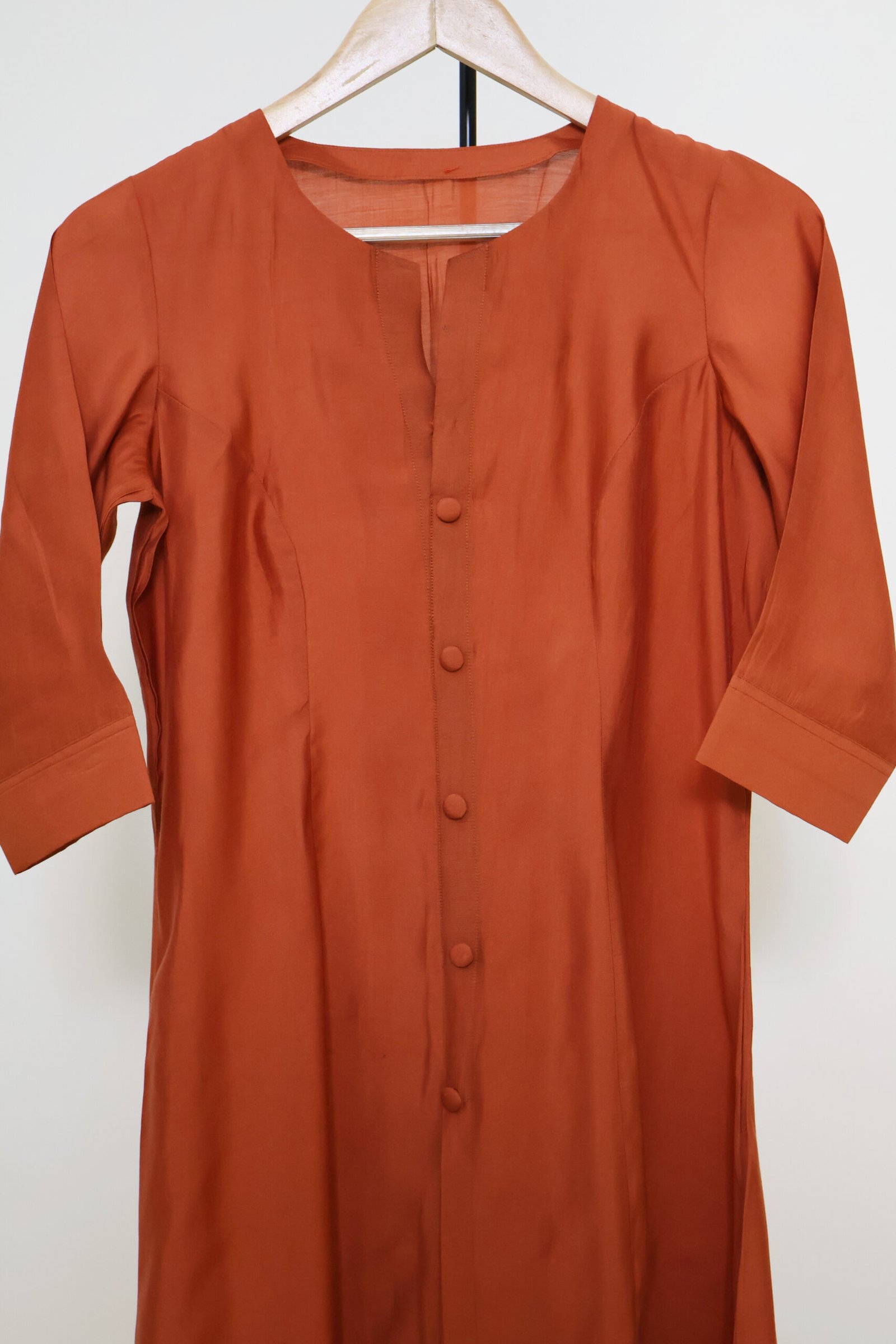rust orange silk kurti for women – elegant ethnic casual wear kurti | purewear creations rust orange silk kurti for women – elegant ethnic casual wear kurti | purewear creations