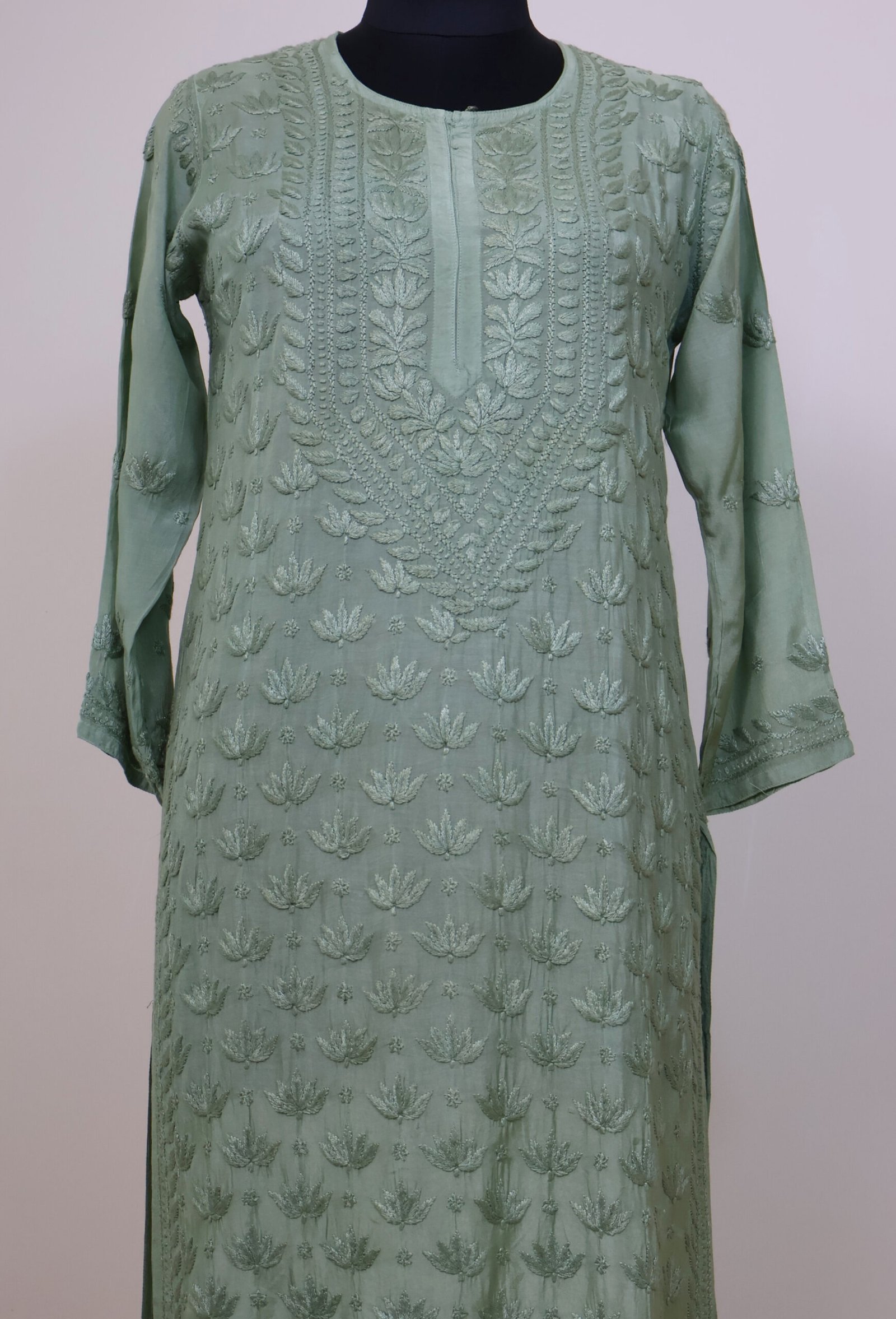 pastel green chikankari kurti pastel green chikankari kurti elegant handcrafted wear | purewear creations