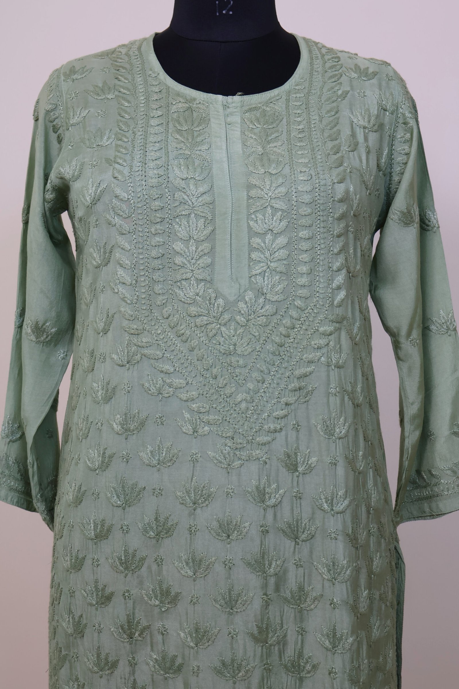 pastel green chikankari kurti pastel green chikankari kurti elegant handcrafted wear | purewear creations