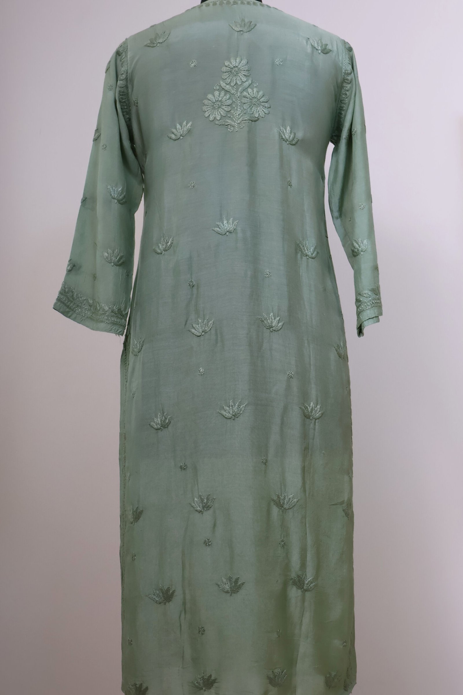 pastel green chikankari kurti pastel green chikankari kurti elegant handcrafted wear | purewear creations