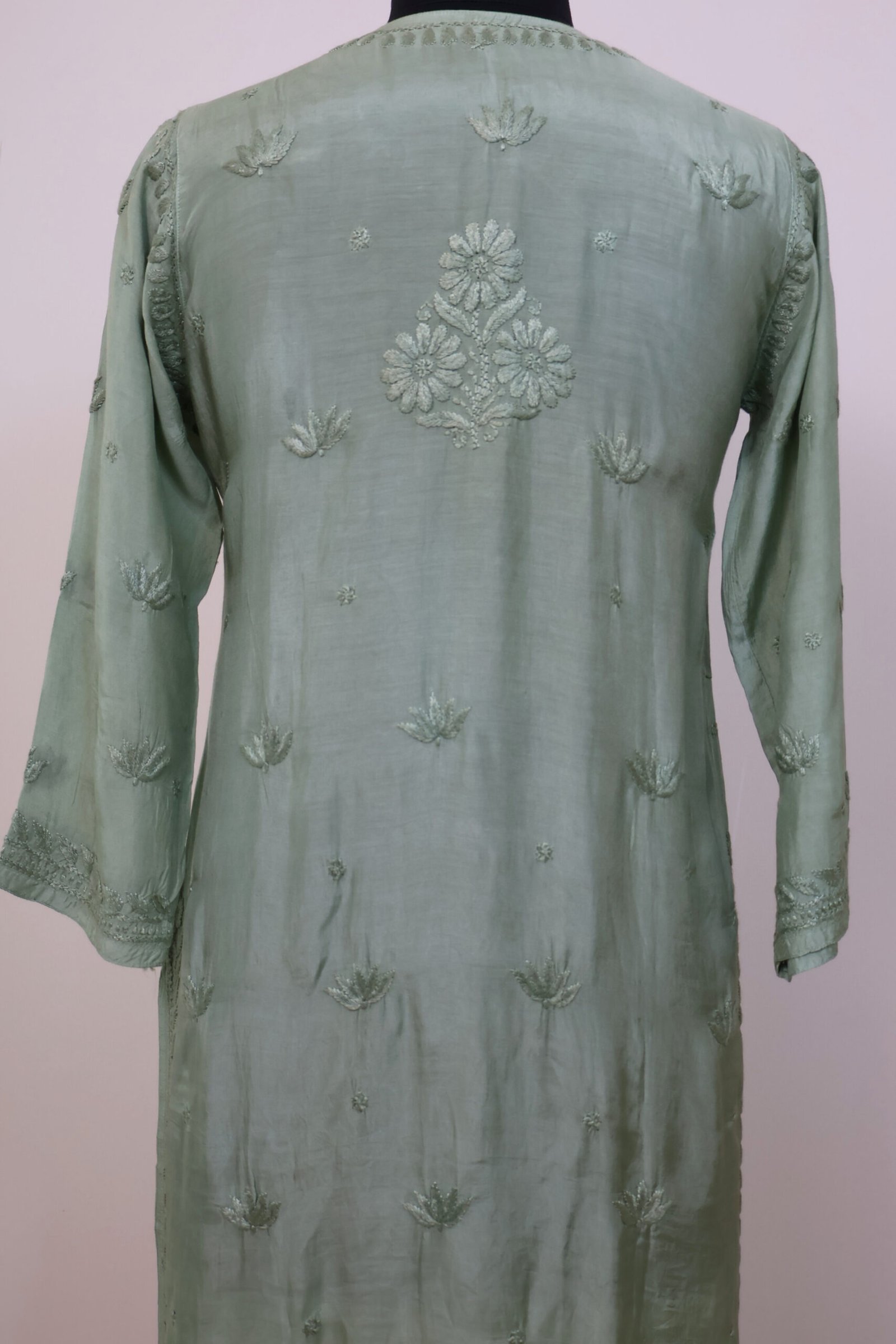pastel green chikankari kurti pastel green chikankari kurti elegant handcrafted wear | purewear creations