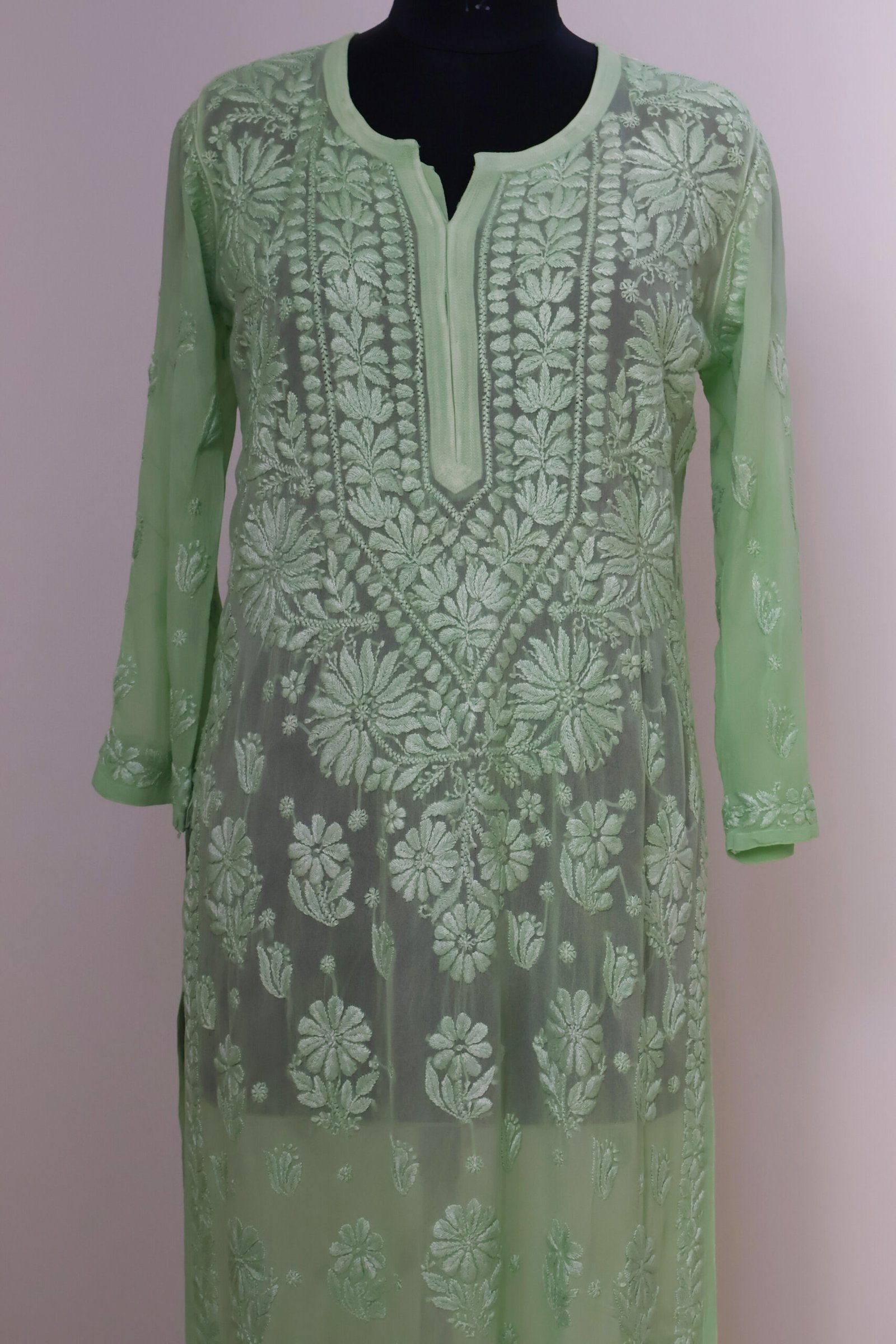 georgette chikankari embroidered kurti for women | purewear creations georgette chikankari embroidered kurti for women | purewear creations
