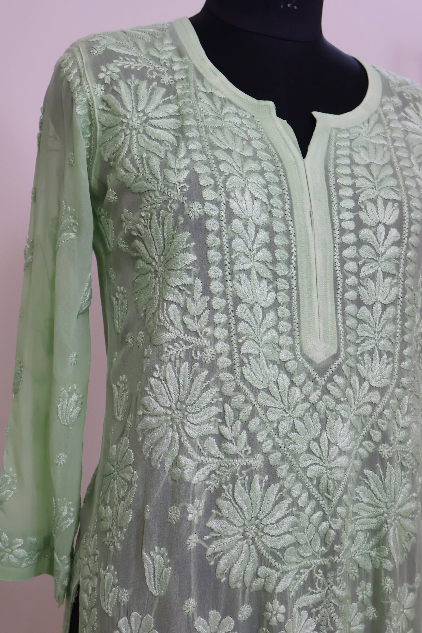 georgette chikankari embroidered kurti for women | purewear creations georgette chikankari embroidered kurti for women | purewear creations