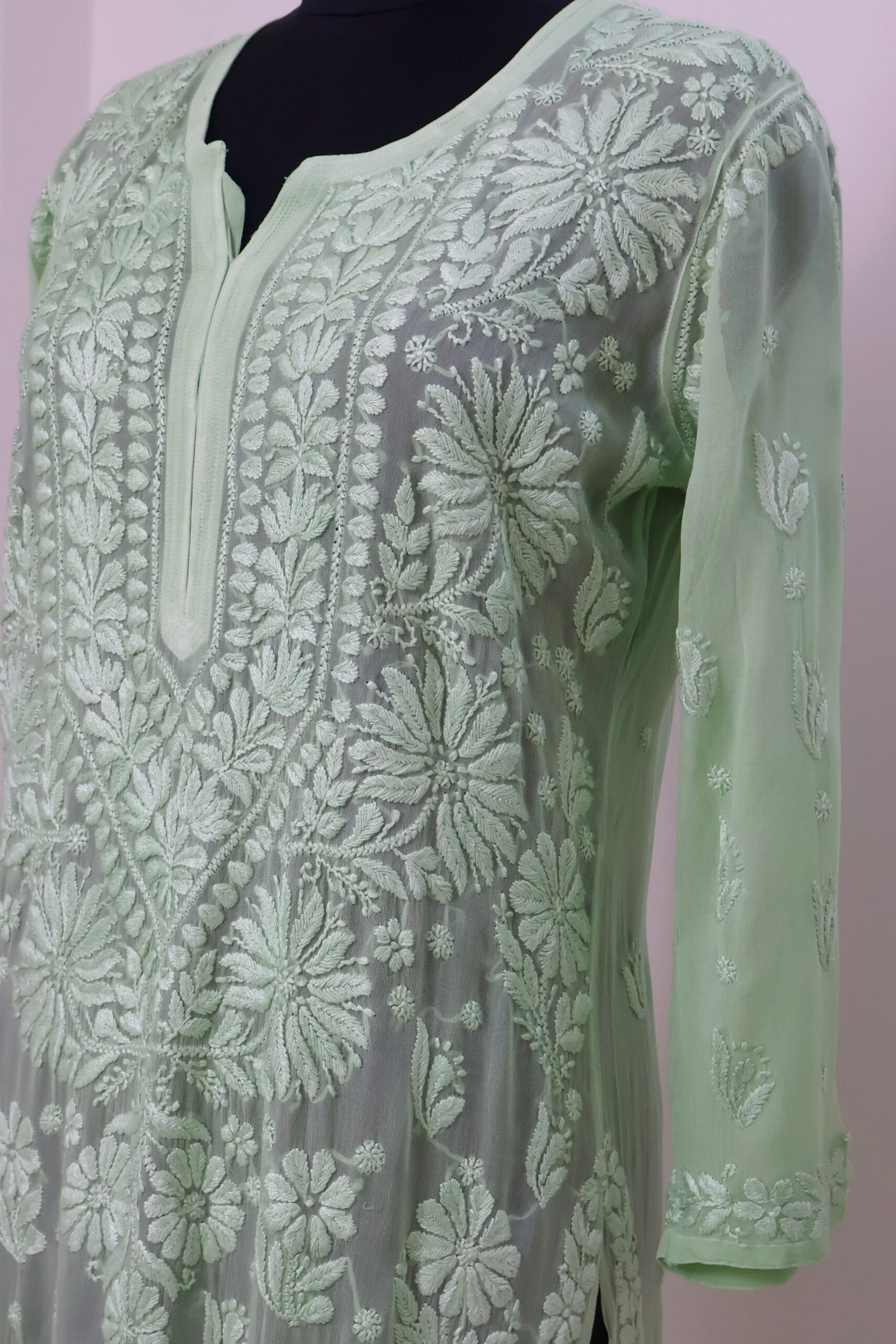 georgette chikankari embroidered kurti for women | purewear creations georgette chikankari embroidered kurti for women | purewear creations