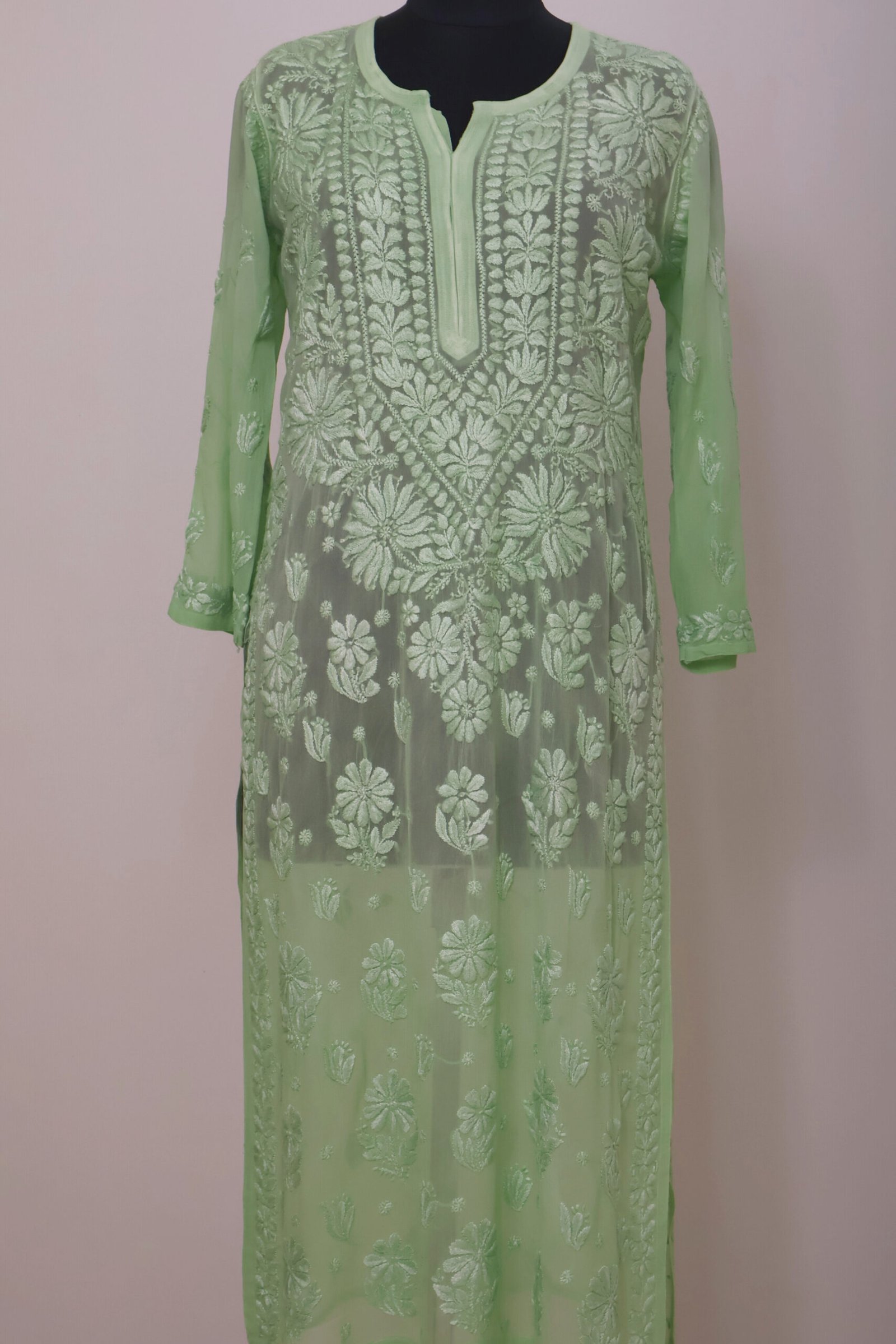 georgette chikankari embroidered kurti for women | purewear creations georgette chikankari embroidered kurti for women | purewear creations