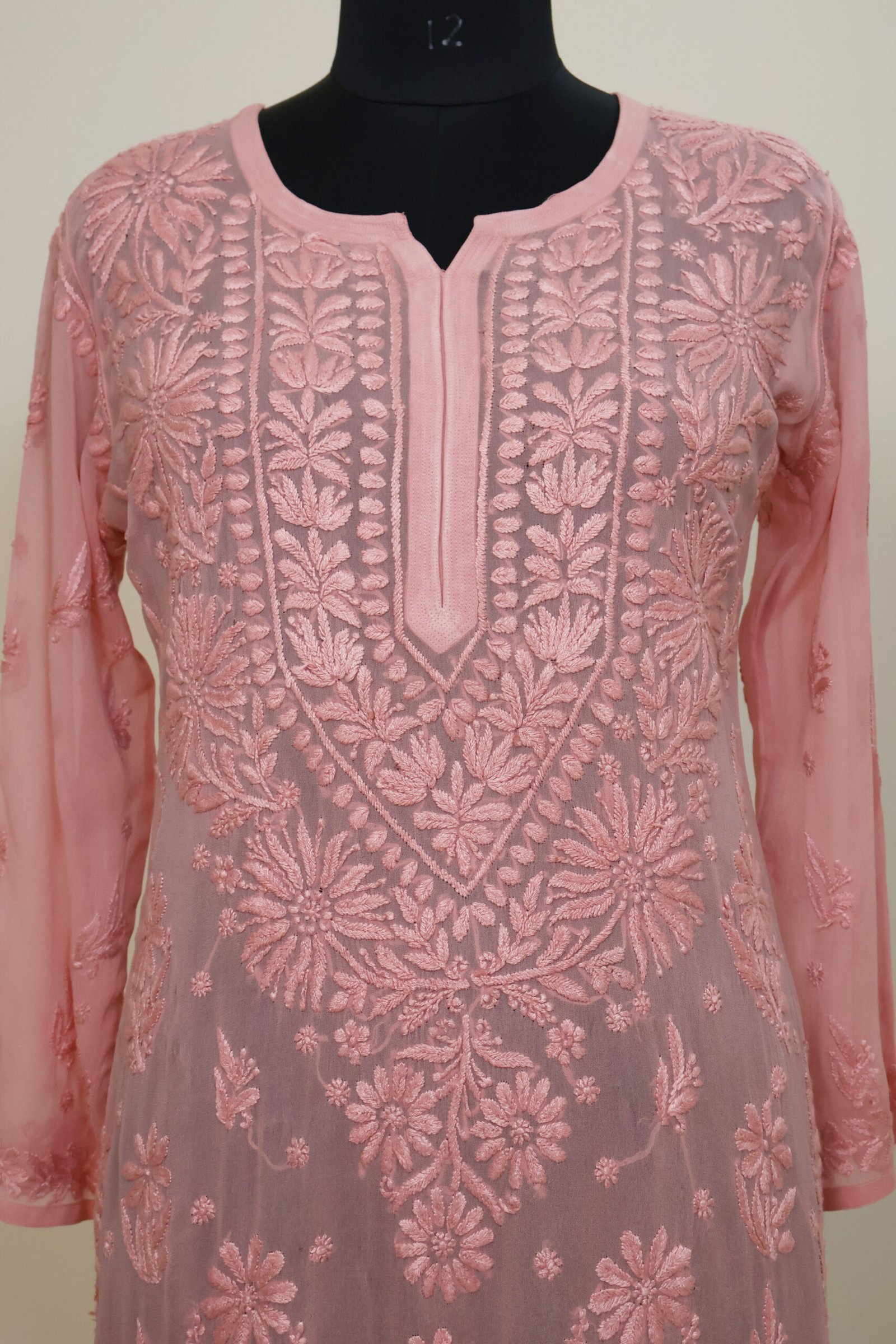 georgette chikankari embroidered kurti for women | purewear creations georgette chikankari embroidered kurti for women | purewear creations