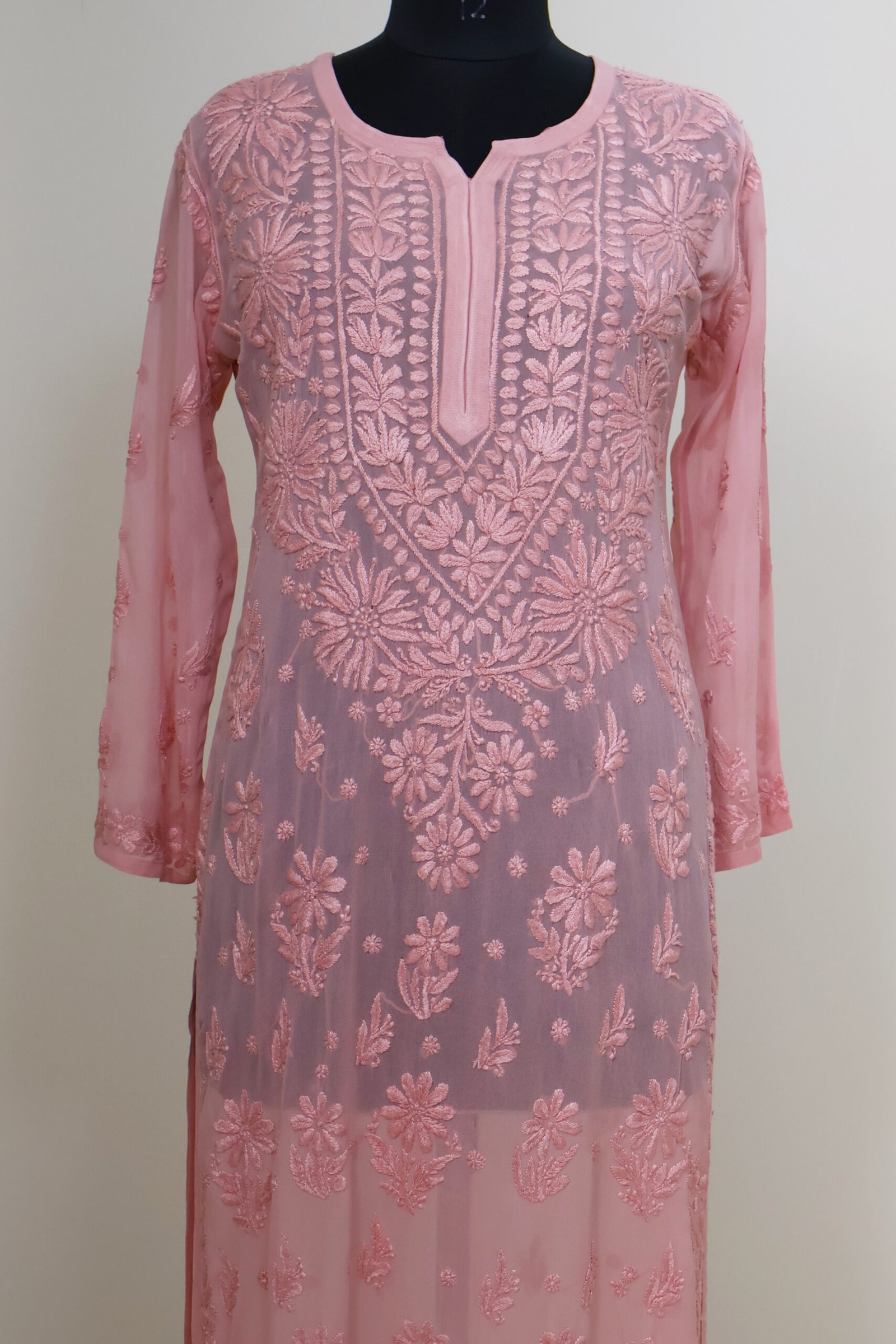 georgette chikankari embroidered kurti for women | purewear creations georgette chikankari embroidered kurti for women | purewear creations