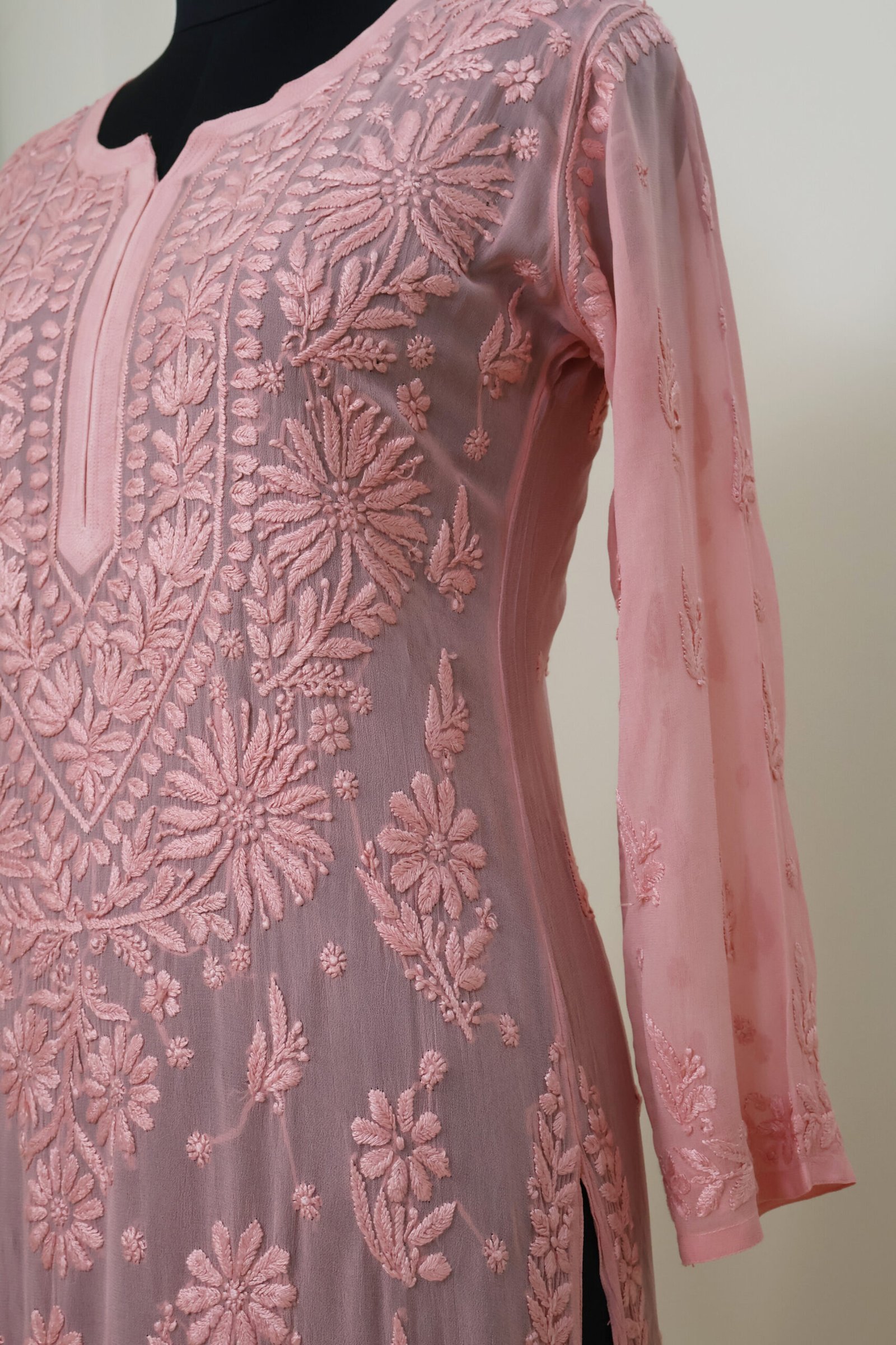 georgette chikankari embroidered kurti for women | purewear creations georgette chikankari embroidered kurti for women | purewear creations