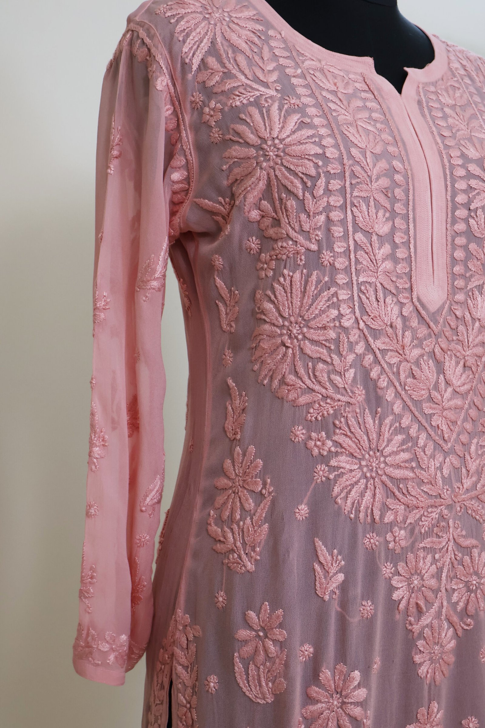 georgette chikankari embroidered kurti for women | purewear creations georgette chikankari embroidered kurti for women | purewear creations