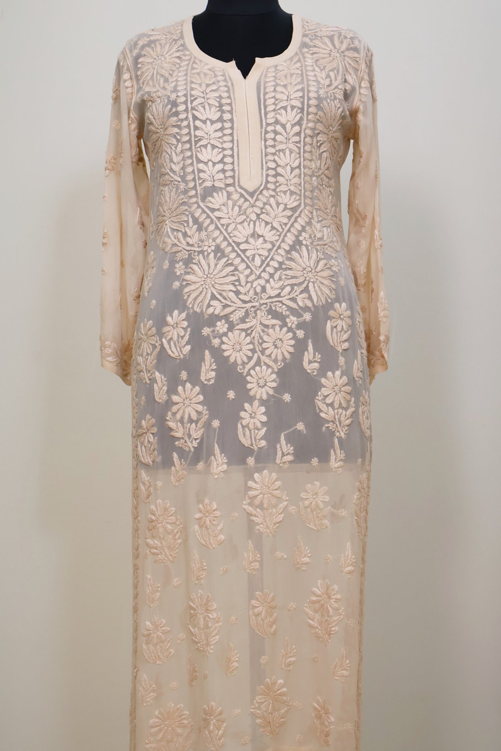 georgette chikankari embroidered kurti for women | purewear creations georgette chikankari embroidered kurti for women | purewear creations