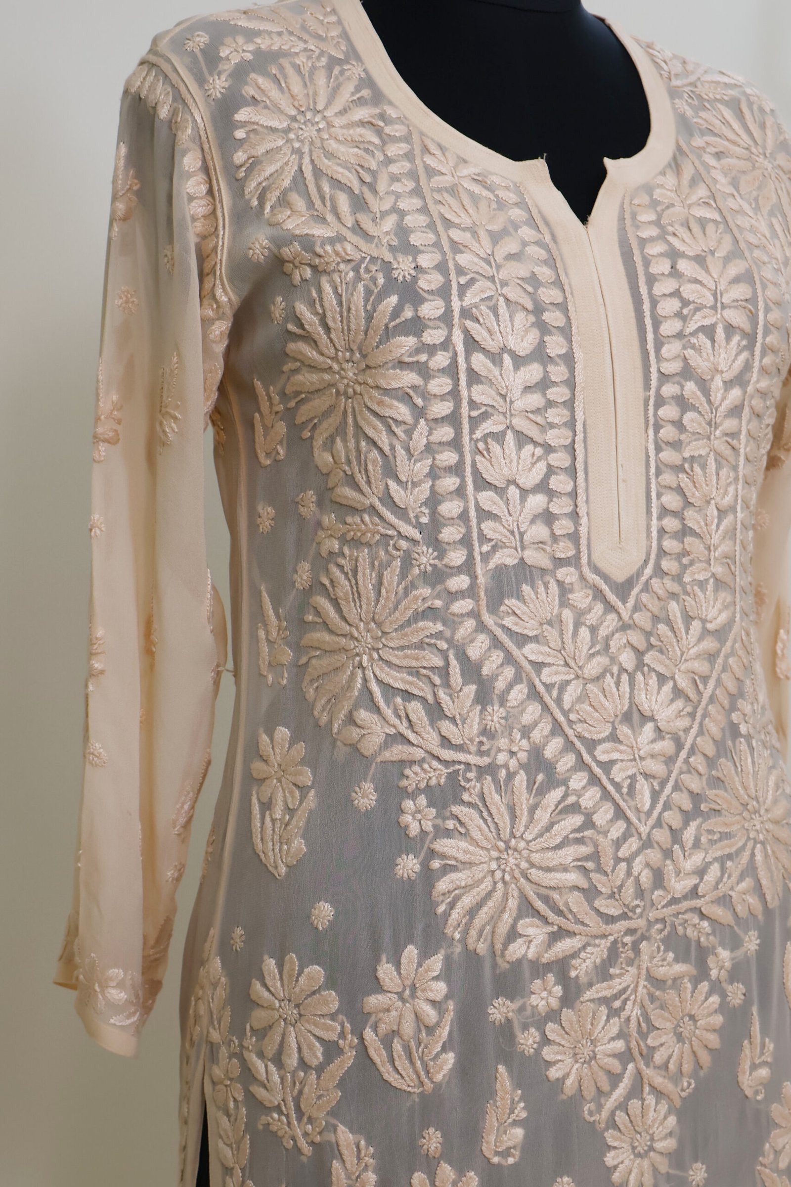 georgette chikankari embroidered kurti for women | purewear creations georgette chikankari embroidered kurti for women | purewear creations