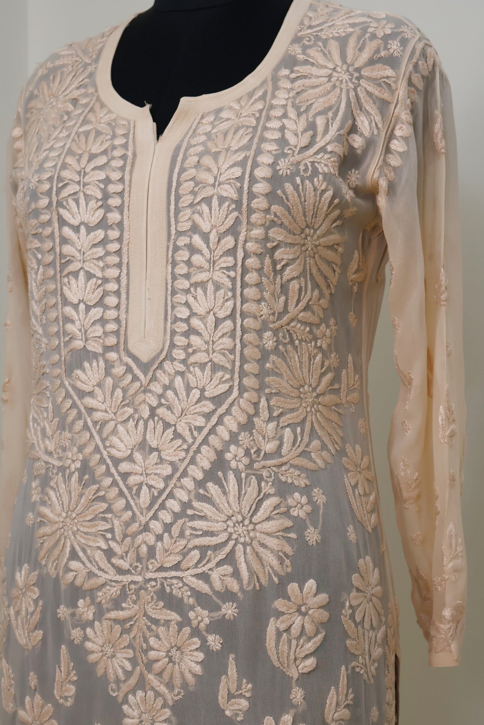 georgette chikankari embroidered kurti for women | purewear creations georgette chikankari embroidered kurti for women | purewear creations