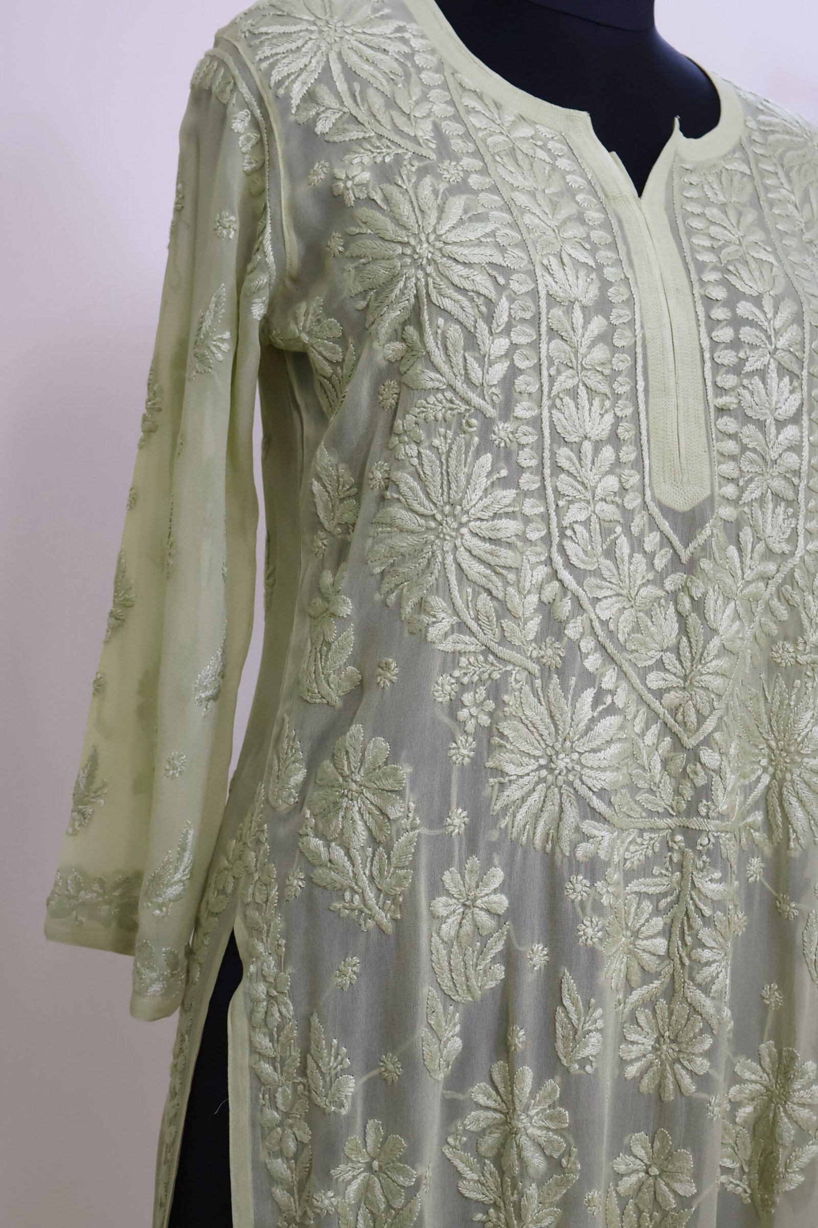georgette chikankari embroidered kurti for women | purewear creations georgette chikankari embroidered kurti for women | purewear creations