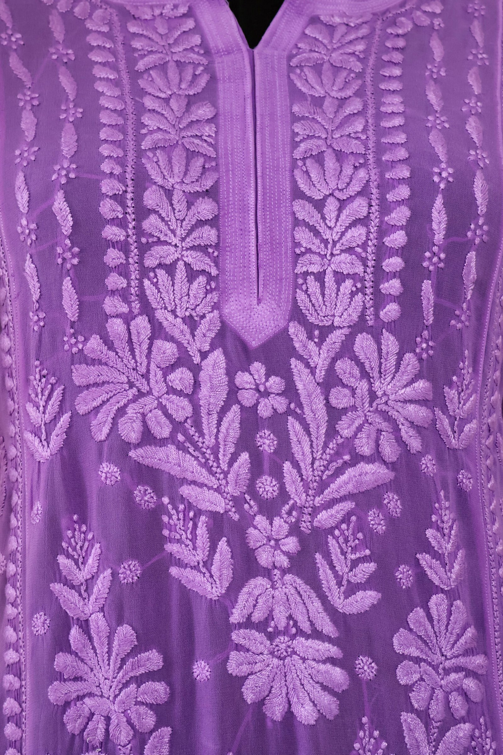 women’s lavender georgette chikankari kurti women’s lavender georgette chikankari kurti | purewear creations