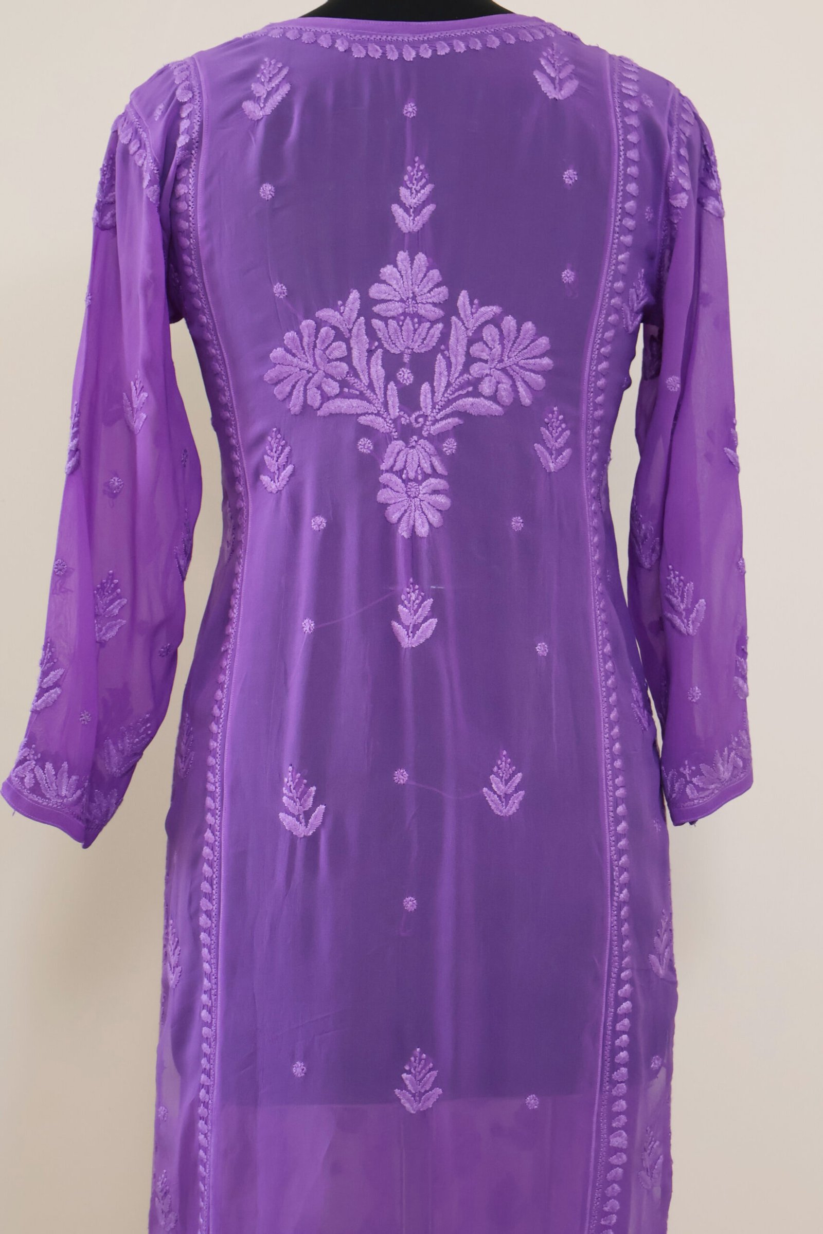 women’s lavender georgette chikankari kurti women’s lavender georgette chikankari kurti | purewear creations