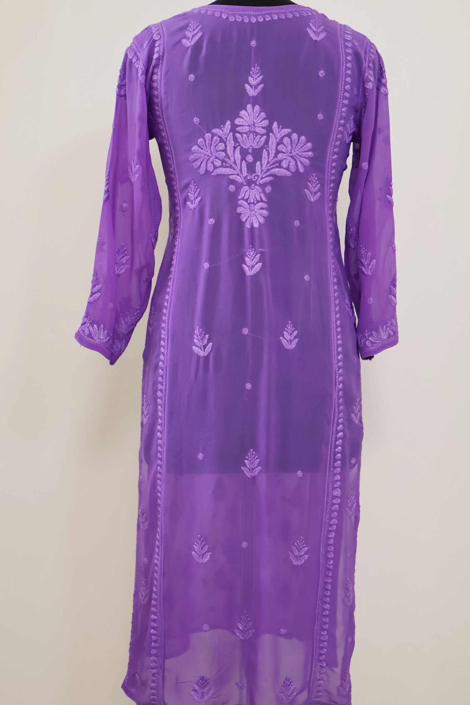 women’s lavender georgette chikankari kurti women’s lavender georgette chikankari kurti | purewear creations