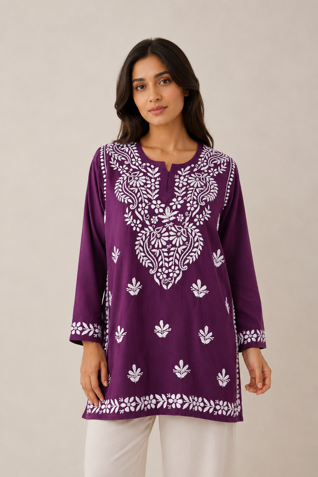 women short chikankari kurti | handcrafted lucknowi embroidered kurti women short chikankari kurti | handcrafted lucknowi embroidered kurti purewear creations