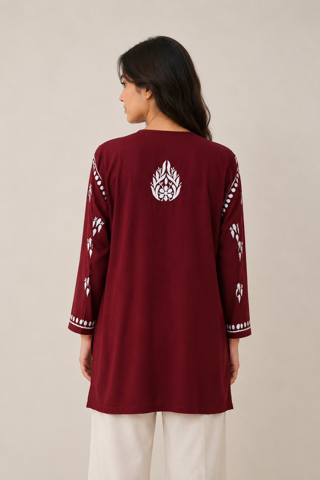 women short chikankari kurti | handcrafted lucknowi embroidered kurti women short chikankari kurti | handcrafted lucknowi embroidered kurti purewear creations